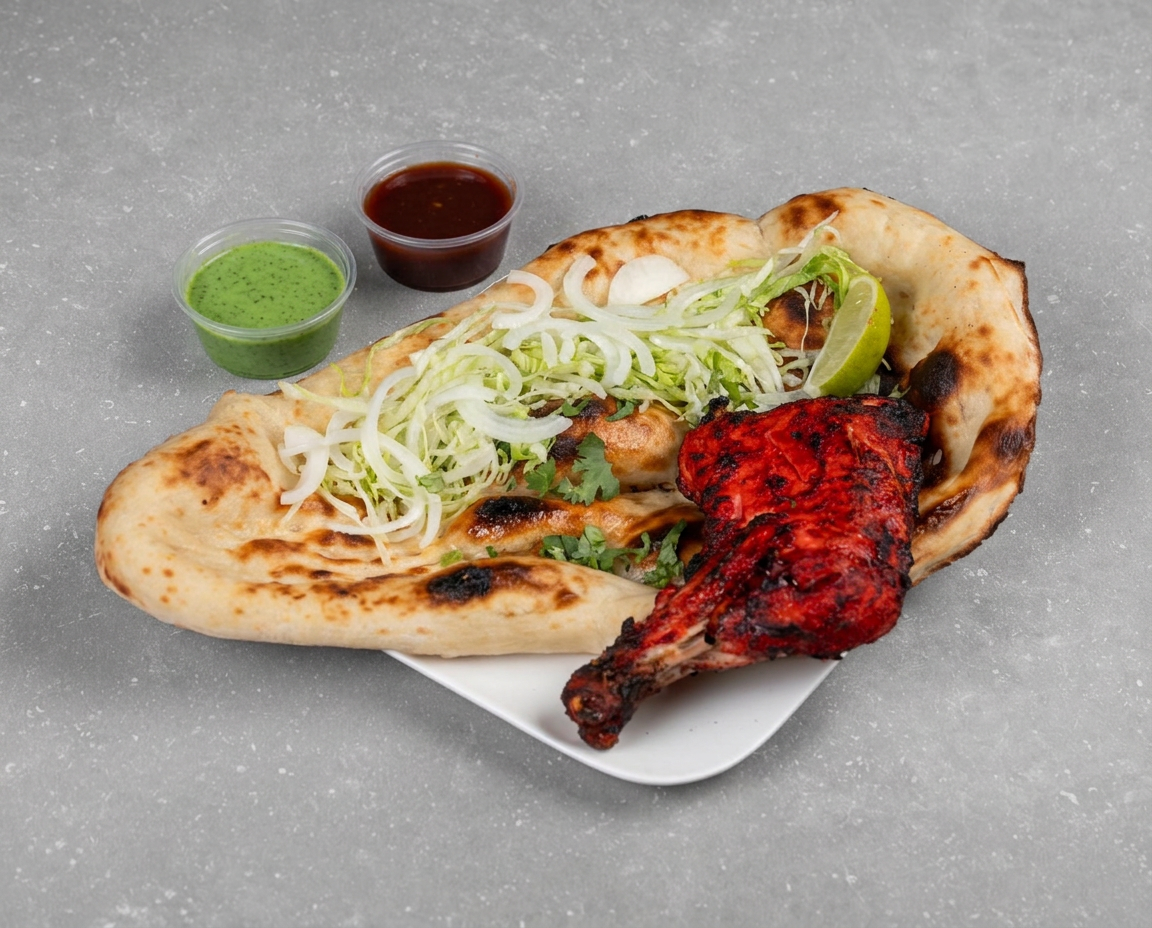 Tandoori Chicken Leg with Naan